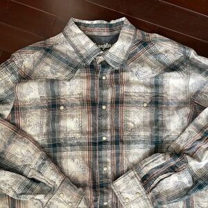 Wrangler Retro Premium Multicolor Plaid and Paisley Western Shirt with pearl sna